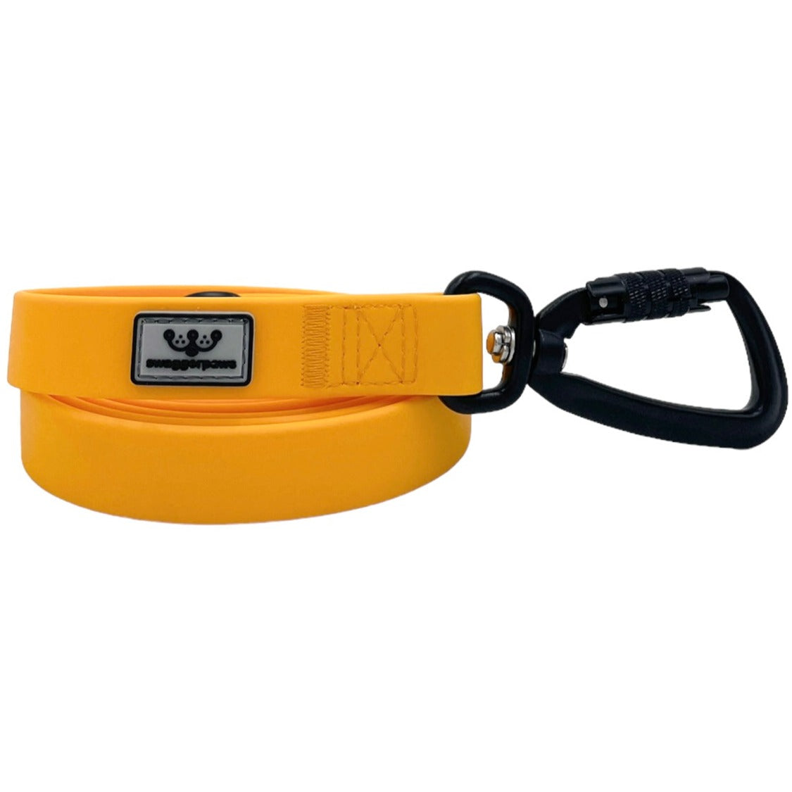SwaggerPaws waterproof dog lead with auto-lock carabiner, mango orange