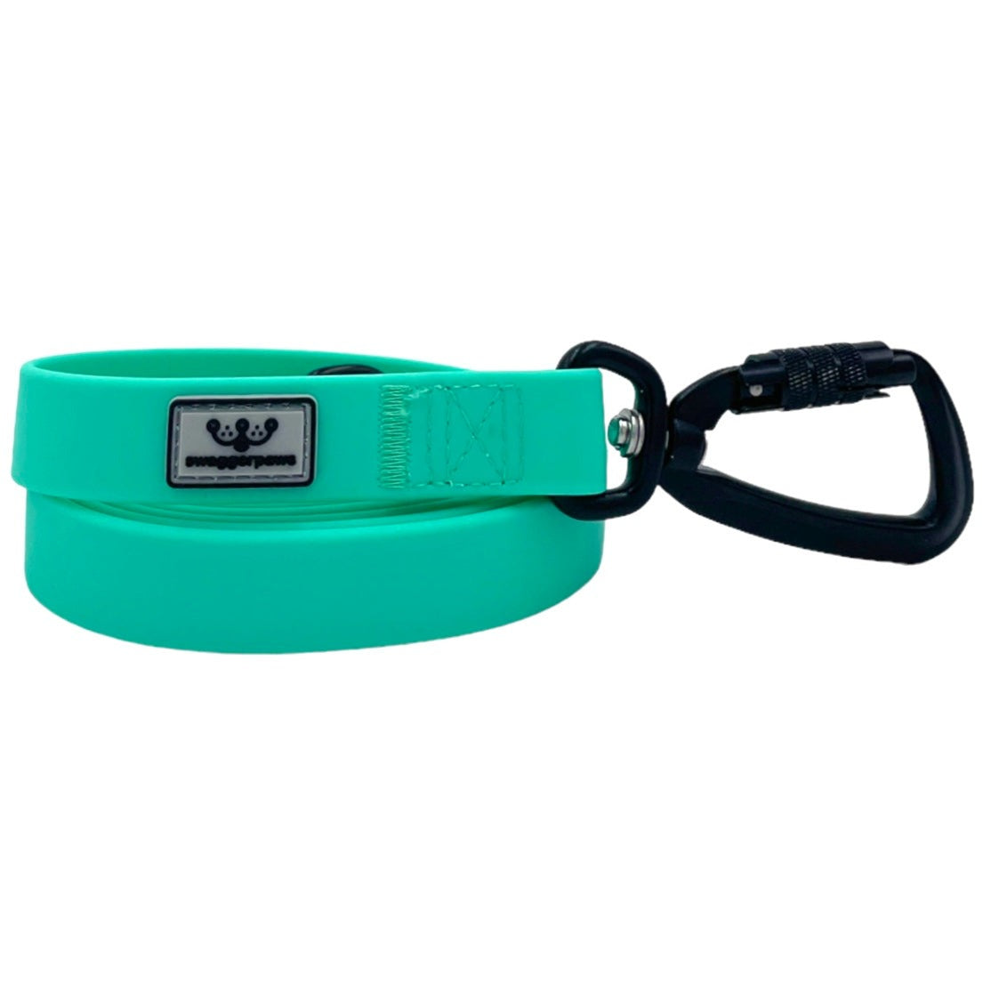 SwaggerPaws waterproof dog lead with auto-lock carabiner, spearmint green